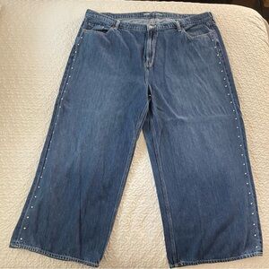Old Navy Baggy Wide Leg Jeans with Studded Accents